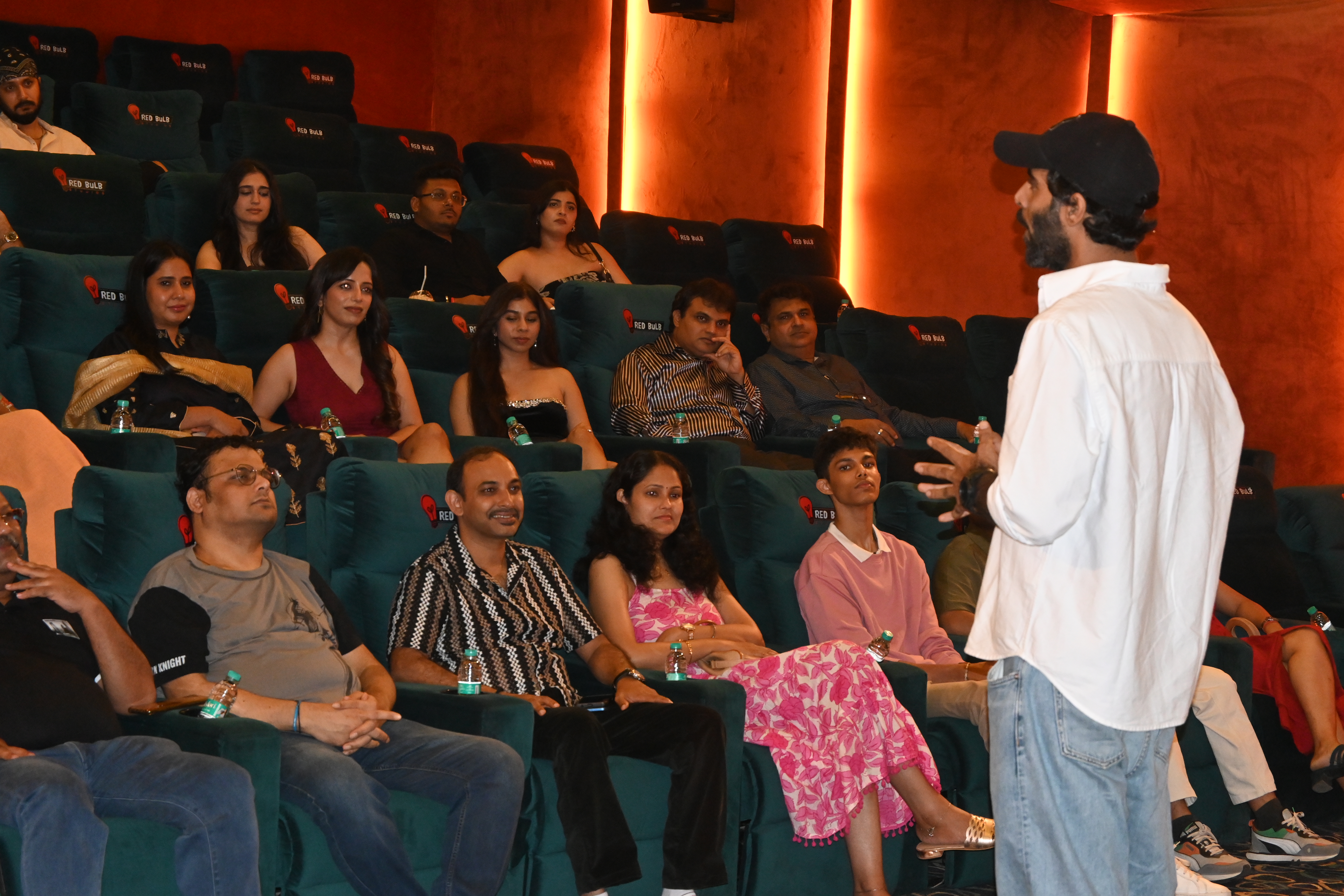 Guests at a lively event premiere.